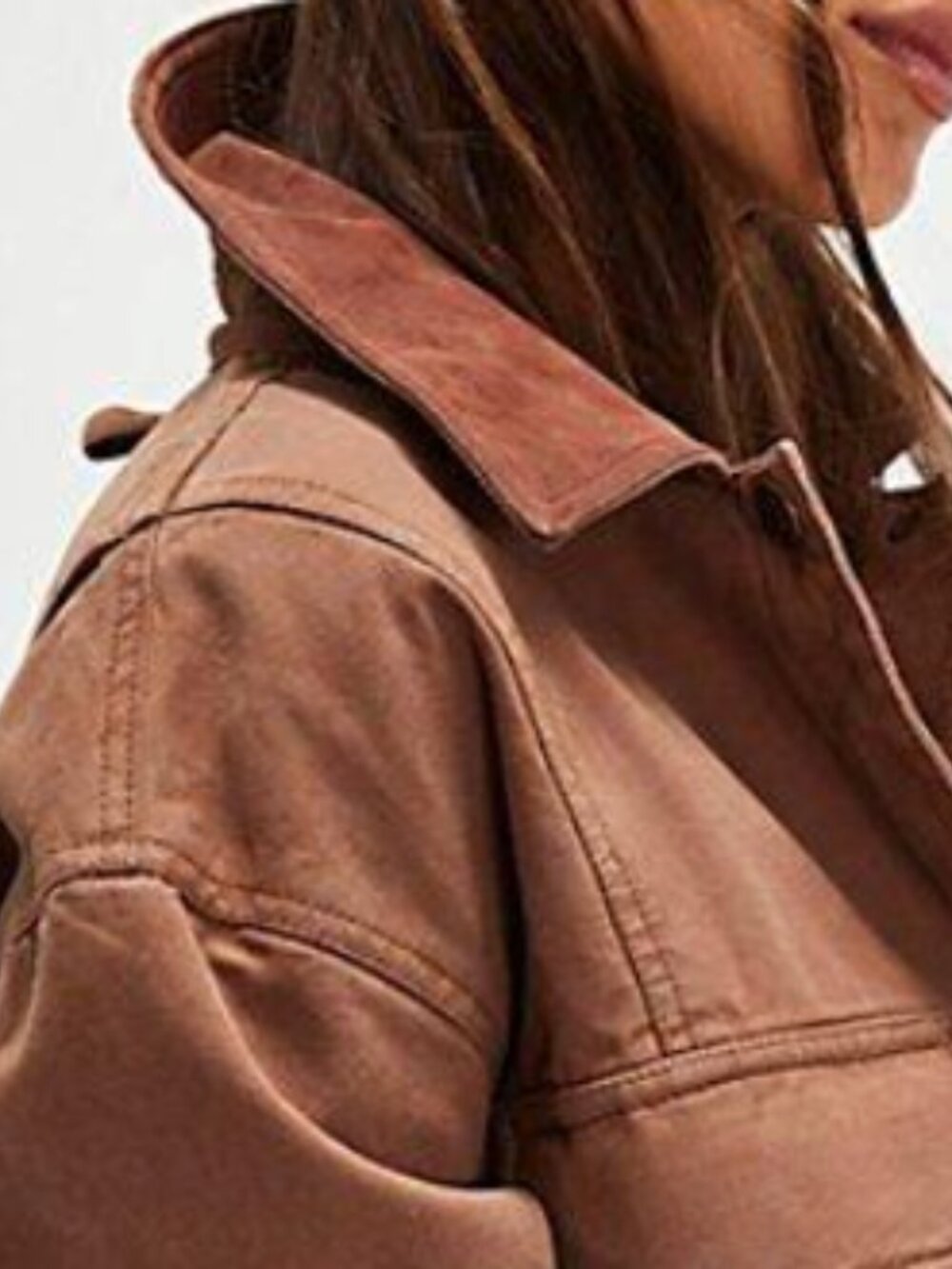 We The Free (Free People) Women's Martha Workwear Jacket In Coco - XL NWT - Picture 2 of 11